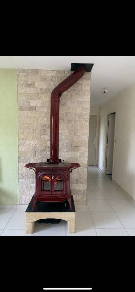 Installation d'un poêle a bois VERMONT CASTINGS avec catalyseur  a Saint-Etienne