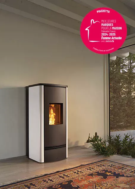 Poêle à granulés SEGUIN P920M Vertical, rendement énergétique A+, faible encombrement, trémie 14 kg, idéal pour habitat moderne compact